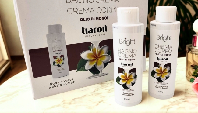 Bright Tiaroil | Bagno Crema e Crema Corpo da 250ml con Olio di Monoi